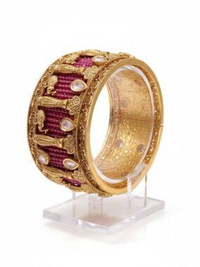 Antique Gold Traditional Indian Rajwadi Kada Bangle